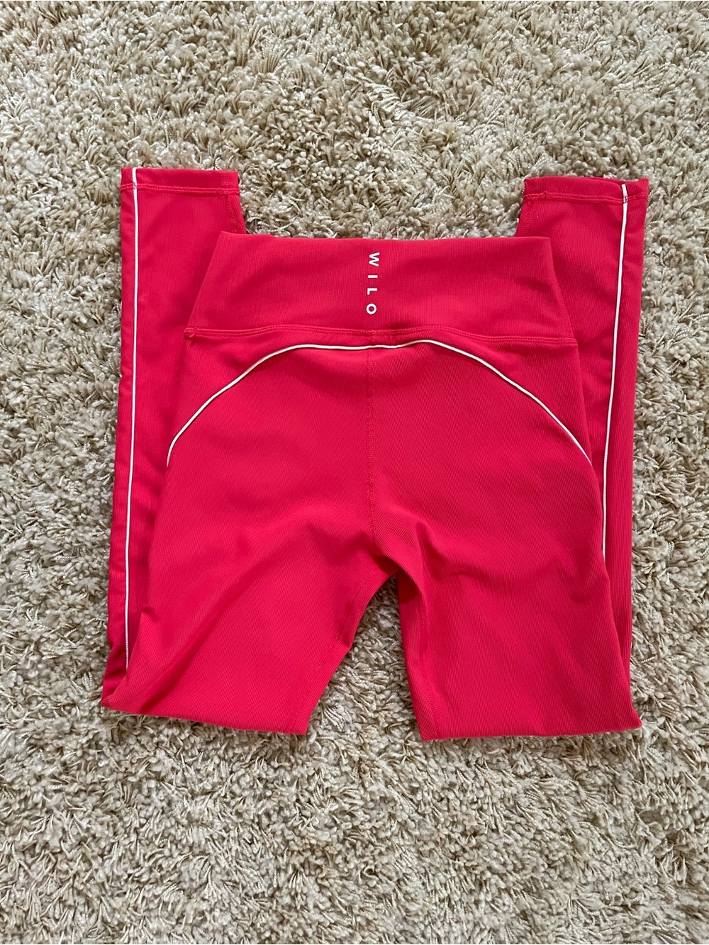 Wilo ' Red Athletic Leggings with Contrast Piping